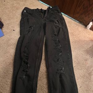 Black aero mom jeans size 0 regular
